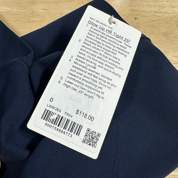 Lululemon Glow Up Super-High-Rise Tight 25" True Navy Women's Size 0 NWT - Picture 8 of 12